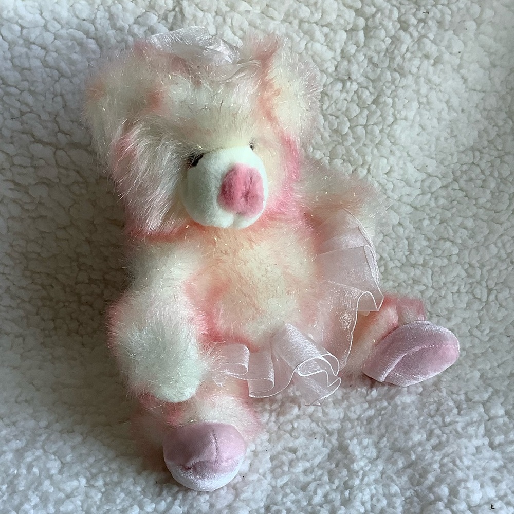 RUSS Berrie 8 inch Taffie Pink Ballerina Bear With Tutu Plush Stuffed Animal
